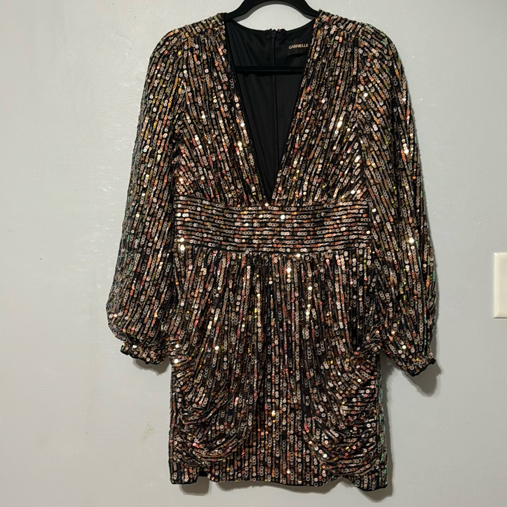 NY&C Gabrielle Union long sleeves sequined cocktail dress Sz Medium